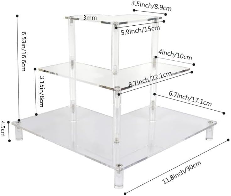 3 Tier Acrylic Display Riser,  - Pop Display Shelf recension och pris