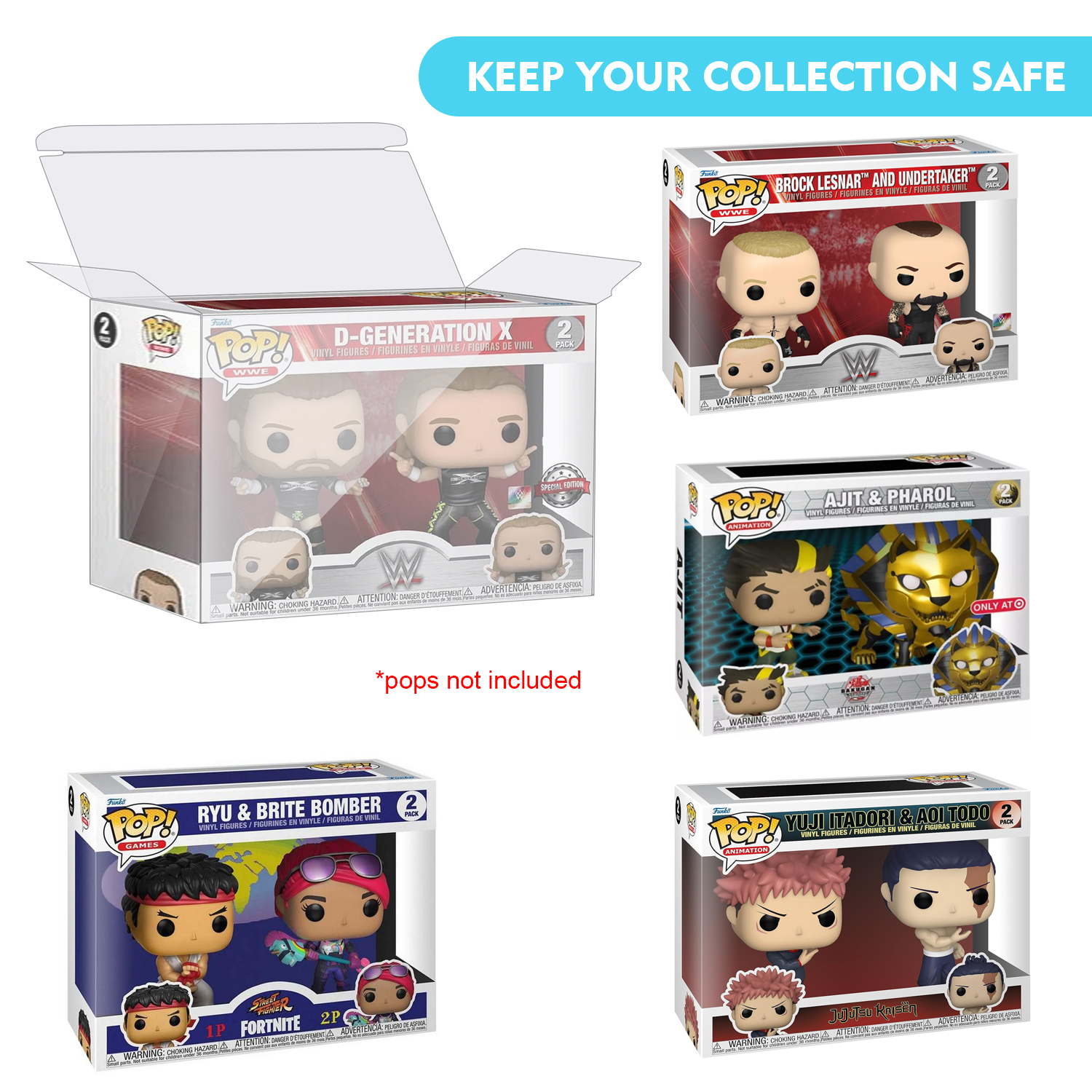 HIGOPLAY 2 in 1 Pack Protectiv - Funko Pop Protector recension och pris