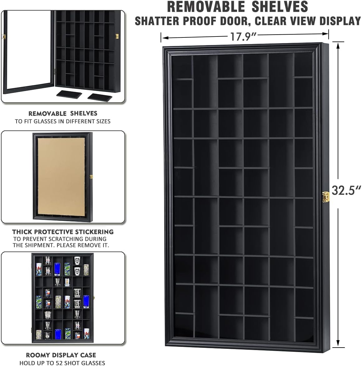 Large Shot Glass Display Case, - Display Case Acrylic recension och pris