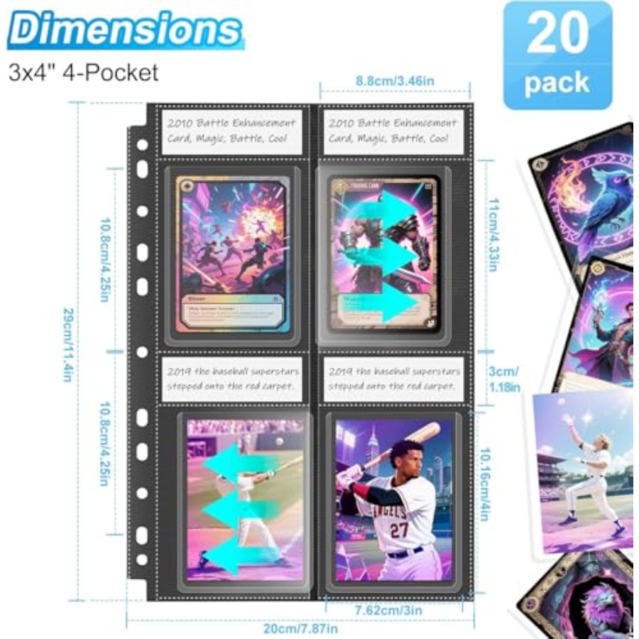 Top Loader Sleeves 4 Pocket 20 - Trading Card Binder recension och pris