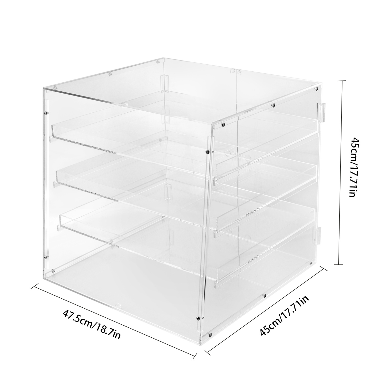 18.7×17.71×17.71inch 3-tier Ac - Display Case Acrylic recension och pris