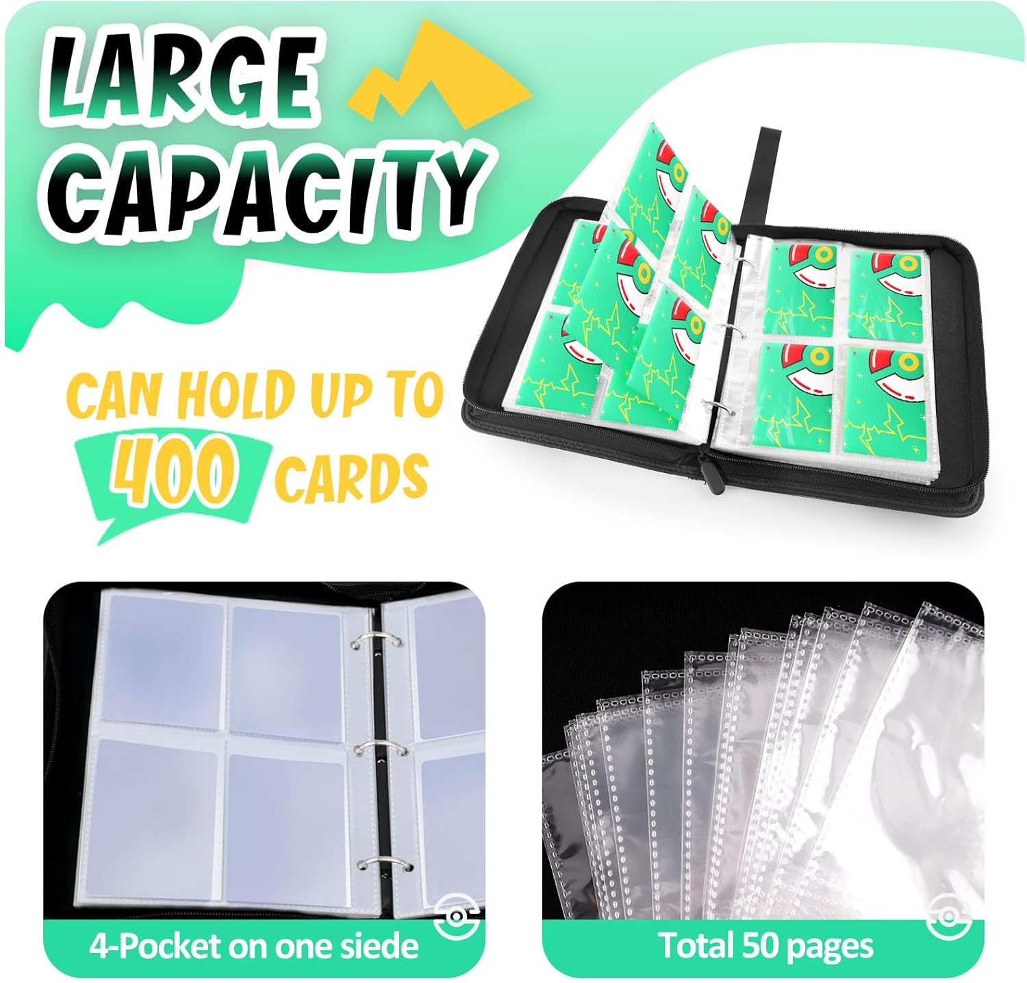 400 Pockets Card Binder with 5 - Trading Card Binder recension och pris