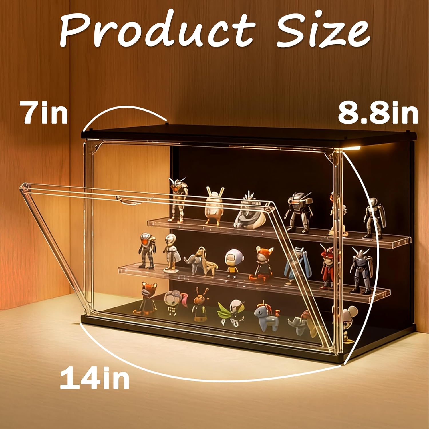 3-Tier Stackable LED Display C - Display Case Acrylic recension och pris