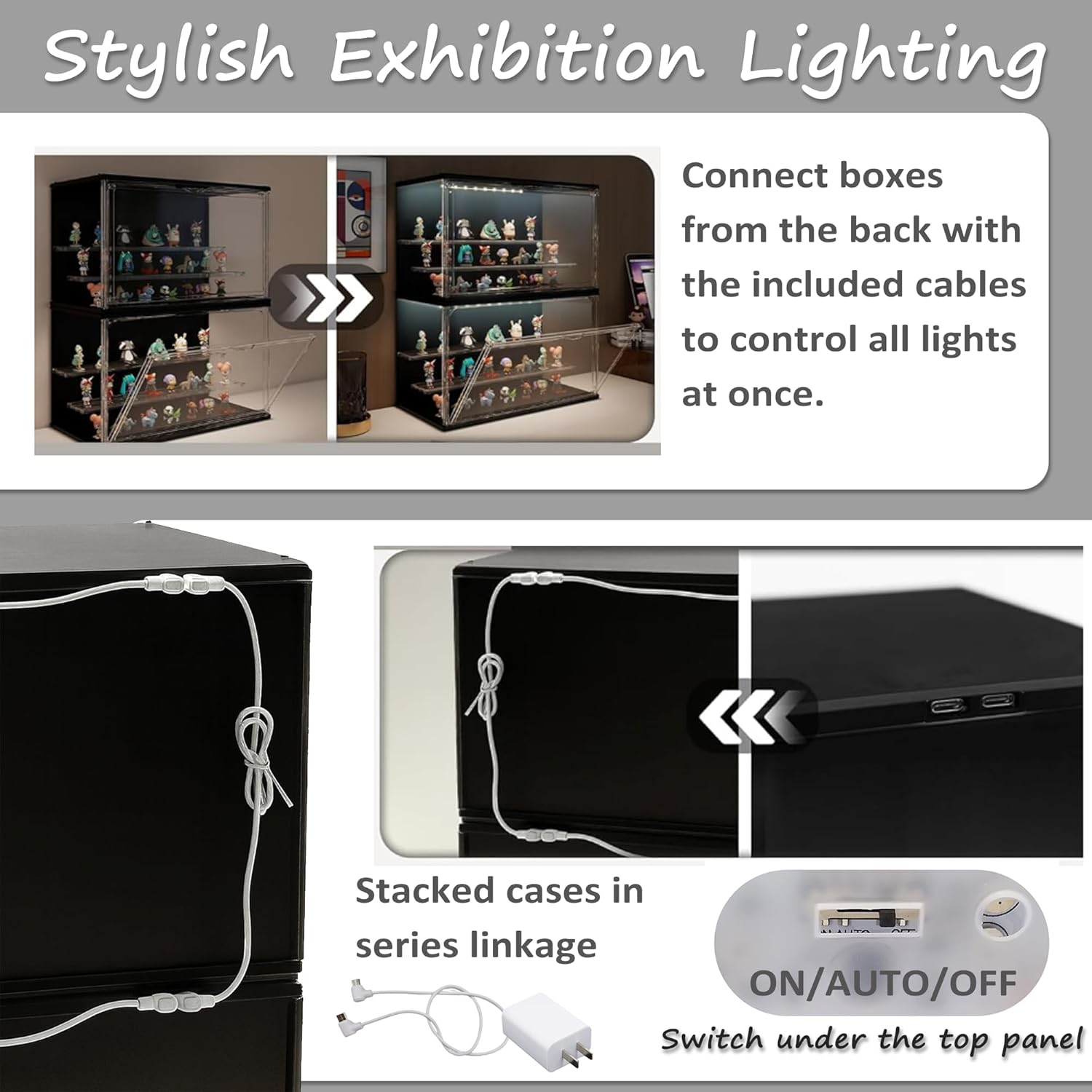 3-Tier Stackable LED Display C - Display Case Acrylic recension och pris